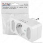 V-Tac VT-1005 Multipresa Adattatore Triplo Colore Bianco - SKU 8784