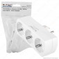 V-Tac VT-1011 Multipresa Adattatore Triplo Colore Bianco - SKU 8789