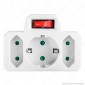 Immagine 3 - V-Tac VT-1010 Multipresa Adattatore Triplo Colore Bianco con Interruttore Luminoso - SKU 8788