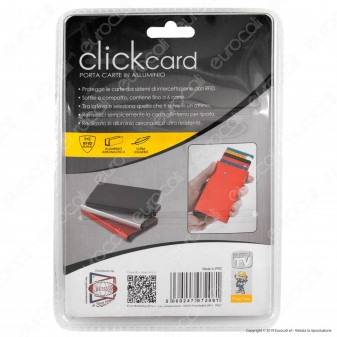 Intergross Click Card Porta Carte in Alluminio Ultra Leggero con RFID Block