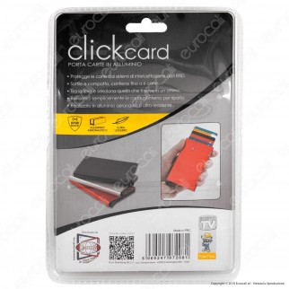 Intergross Click Card Porta Carte in Alluminio Ultra Leggero con RFID Block