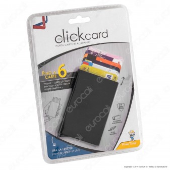 Intergross Click Card Porta Carte in Alluminio Ultra Leggero con RFID Block