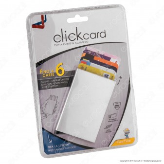 Intergross Click Card Porta Carte in Alluminio Ultra Leggero con RFID Block
