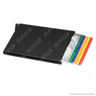 Intergross Click Card Porta Carte in Alluminio Ultra Leggero con RFID Block