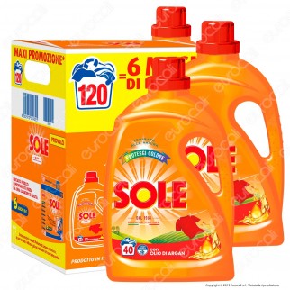 Kit Risparmio Sole Proteggi Colore Detersivo Liquido per Lavatrice - 3 flaconi da 2000ml