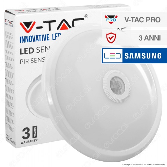 V-Tac PRO VT-13 Plafoniera LED 12W Forma Circolare con Sensore di Movimento Infrarossi - SKU 807 / 808 / 809 V-Tac PRO VT-13 Plafoniera LED 12W Forma Circolare con Sensore di Movimento Infrarossi - SKU 807 / 808 / 809