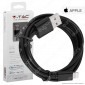 V-Tac VT-5552 USB Data Cable Lighting Certificato MFI Cavo Colore Nero 1,5m - SKU 8452 [TERMINATO]