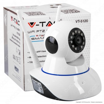 V-Tac VT-5120 Telecamera di Sorveglianza Wifi IP PTZ 720p - SKU 8377