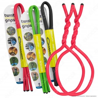 Intergross Twist Grips Cavi Flessibili Multiuso in Metallo con Rivestimento in Gomma - Confezione da 2 Cavi