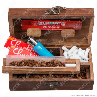 Spliff Box Stazione di Rollaggio Piccola in Legno con Logo Amsterdam