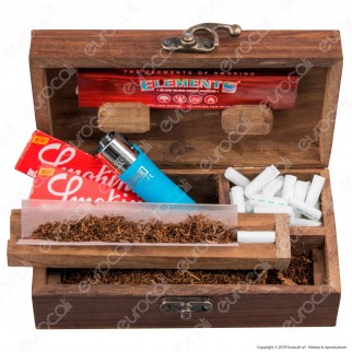 Spliff Box Stazione di Rollaggio Piccola in Legno con Logo Amsterdam