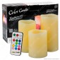 Immagine 1 - Intergross Color Candles 3 Candele LED RGB in Vera Cera con Telecomando - 10cm / 12cm / 15cm