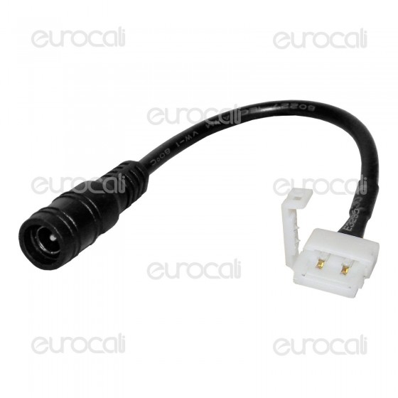 Connettore da Clip 2 Pin a Jack 2.1 per Strisce LED Monocolore 5050 - Connettore da Clip 2 Pin a Jack 2.1 per Strisce LED Monocolore 5050 -