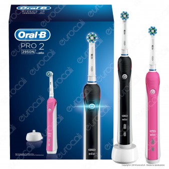 [EBAY] Oral B PRO 2 2950N CrossAction - 2 Spazzolini Elettrici Ricaricabili Braun Timer
