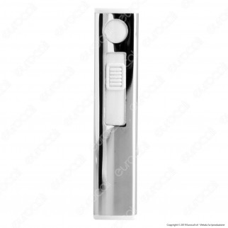 Atomic Accendino USB Ricaricabile Antivento in Metallo Lucido - Box di 13 Accendini