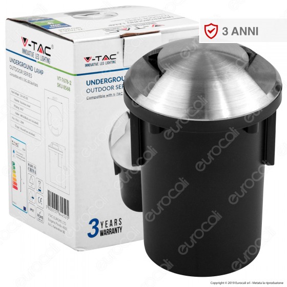 V-Tac VT-7678-2 Segnapasso da Interramento in Alluminio IP67 con Portalampada GU 5.3 MR16 - SKU 8568 V-Tac VT-7678-2 Segnapasso da Interramento in Alluminio IP67 con Portalampada GU 5.3 MR16 - SKU 8568