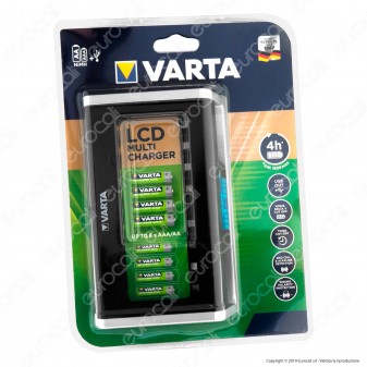 Varta Caricabatterie AA / AAA Con Display LCD e Presa USB