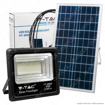V-Tac VT-200W Faro LED 200W a Batteria con Pannello Solare e Telecomando - SKU 8577 / 94026
