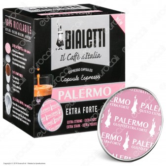 16 Capsule Caffè Bialetti Palermo Gusto Exra Forte Cialde Originali Bialetti