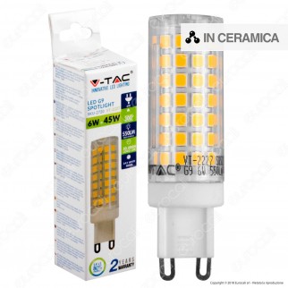 V-Tac VT-2227 Lampadina LED G9 6W Bulb in Ceramica - SKU 2719 / 2720 / 2721 