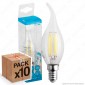 10 Lampadine LED SkyLighting E14 4W Candela Fiamma Filamento - Pack Risparmio [TERMINATO]