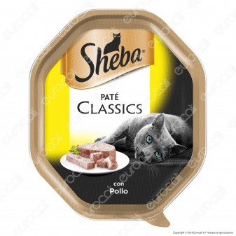 Sheba Paté Classic Cibo per Gatti al Pollo - 22 Vaschette da 85g