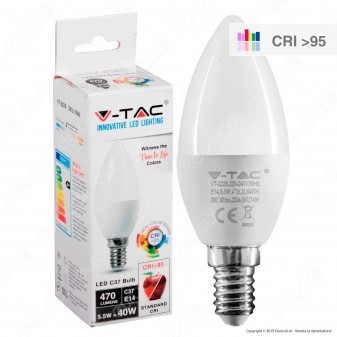 V-Tac VT-2226 Lampadina LED E14 5,5W Candela CRI ≥95 - SKU 7494 /