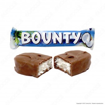 Bounty Snack al Cocco Ricoperto di Cioccolato al Latte - Box con 24 Barrette da 57g