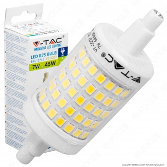 V-Tac VT-2237 Lampadina LED R7s L78 7W Bulb Tubolare - SKU 2714 / 2715