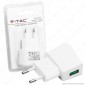 V-Tac VT-1024 Caricabatteria USB da Viaggio Colore Bianco - SKU 8791 [TERMINATO]