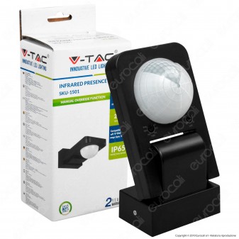 V-Tac VT-8083 Sensore di Movimento a Infrarossi per Lampadine Colore Bianco - SKU 1501