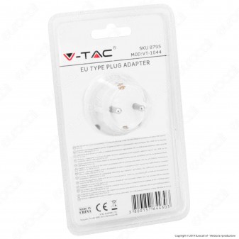 V-Tac VT-1044 Adattatore con 2 Porte USB con Spina e Pesa Schuko - SKU 8795