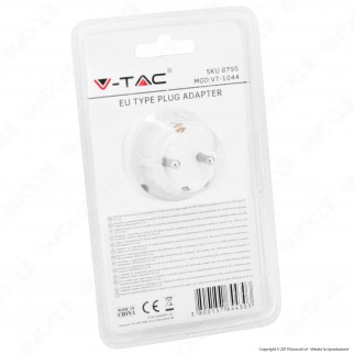 V-Tac VT-1044 Adattatore con 2 Porte USB con Spina e Pesa Schuko - SKU 8795