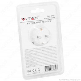 V-Tac VT-1044 Adattatore con 2 Porte USB con Spina e Pesa Schuko - SKU 8795