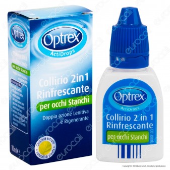 Optrex ActiDrops Collirio 2in1 Rinfrescante per Occhi Stanchi - Flacone da 10ml