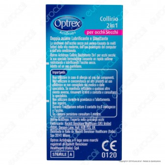 Optrex ActiDrops Collirio 2in1 Reidratante per Occhi Secchi - Flacone da 10ml