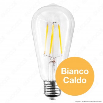 V-Tac VT-2105D Lampadina LED E27 4W Bulb ST64 Filamento Dimmerabile - SKU 7414