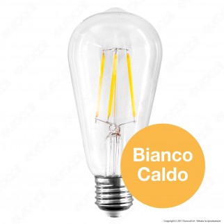 V-Tac VT-2105D Lampadina LED E27 4W Bulb ST64 Filamento Dimmerabile - SKU 7414