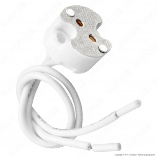 V-Tac VT-7888 Portalampada in Ceramica per Lampadine GU5.3 MR16 con Cavi - SKU 36265