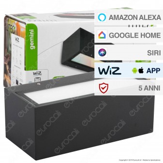 Lutec Gemini Lampada LED da Muro 18W RGB+W 3in1 WiFi IP54 - mod. 5189111118