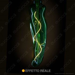 Daylight Lampadina E27 Filamento LED a Spirale 5W Linea Kitchen Forma Peperone con Vetro Verde Dimmerabile - mod. 700685.00A