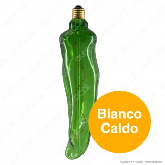 Daylight Lampadina E27 Filamento LED a Spirale 5W Linea Kitchen Forma Peperone con Vetro Verde Dimmerabile - mod. 700685.00A