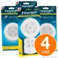 Kit 4 Intergross Easy Light Luce LED Senza Fili Colore Bianco con Telecomando [TERMINATO]