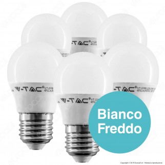 V-Tac VT-2256 Super Saver Pack Confezione 6 Lampadine LED E27 5,5W MiniGlobo G45 - SKU 2730 / 2731 / 2732