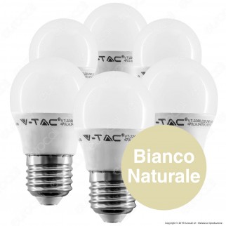 V-Tac VT-2256 Super Saver Pack Confezione 6 Lampadine LED E27 5,5W MiniGlobo G45 - SKU 2730 / 2731 / 2732