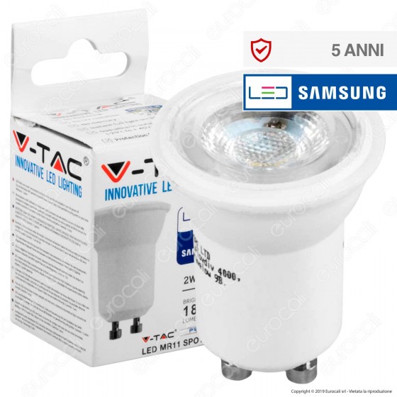 V-Tac PRO VT-232 Lampadina LED GU10 MR11 2W Faretto Spotlight Chip V-Tac PRO VT-232 Lampadina LED GU10 MR11 2W Faretto Spotlight Chip