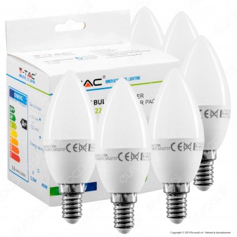V-Tac VT-2246 Super Saver Pack Confezione 6 Lampadine LED E14 5,5W Candela - SKU 2737 / 2738