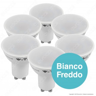 V-Tac VT-2225 Super Saver Pack Confezione 6 Faretti LED GU10 5W Spotlight 110° - SKU 2739 / 2740 / 2741