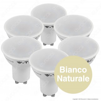 V-Tac VT-2225 Super Saver Pack Confezione 6 Faretti LED GU10 5W Spotlight 110° - SKU 2739 / 2740 / 2741