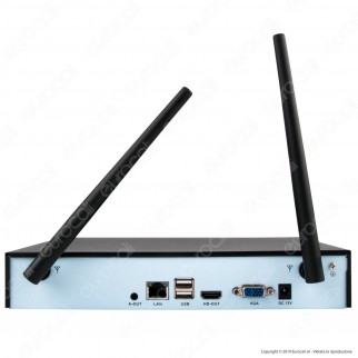 V-Tac VT-5188 Kit Videosorveglianza P2P NVR 4 Canali Wifi 1080p con 4 Telecamere - SKU 8400